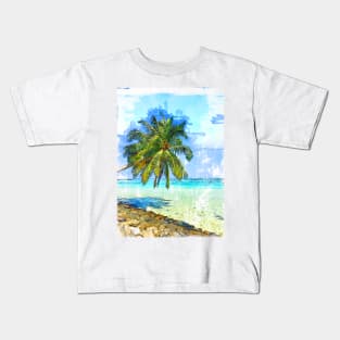 Hot Summer Tropical Scene In Maldives. Kids T-Shirt